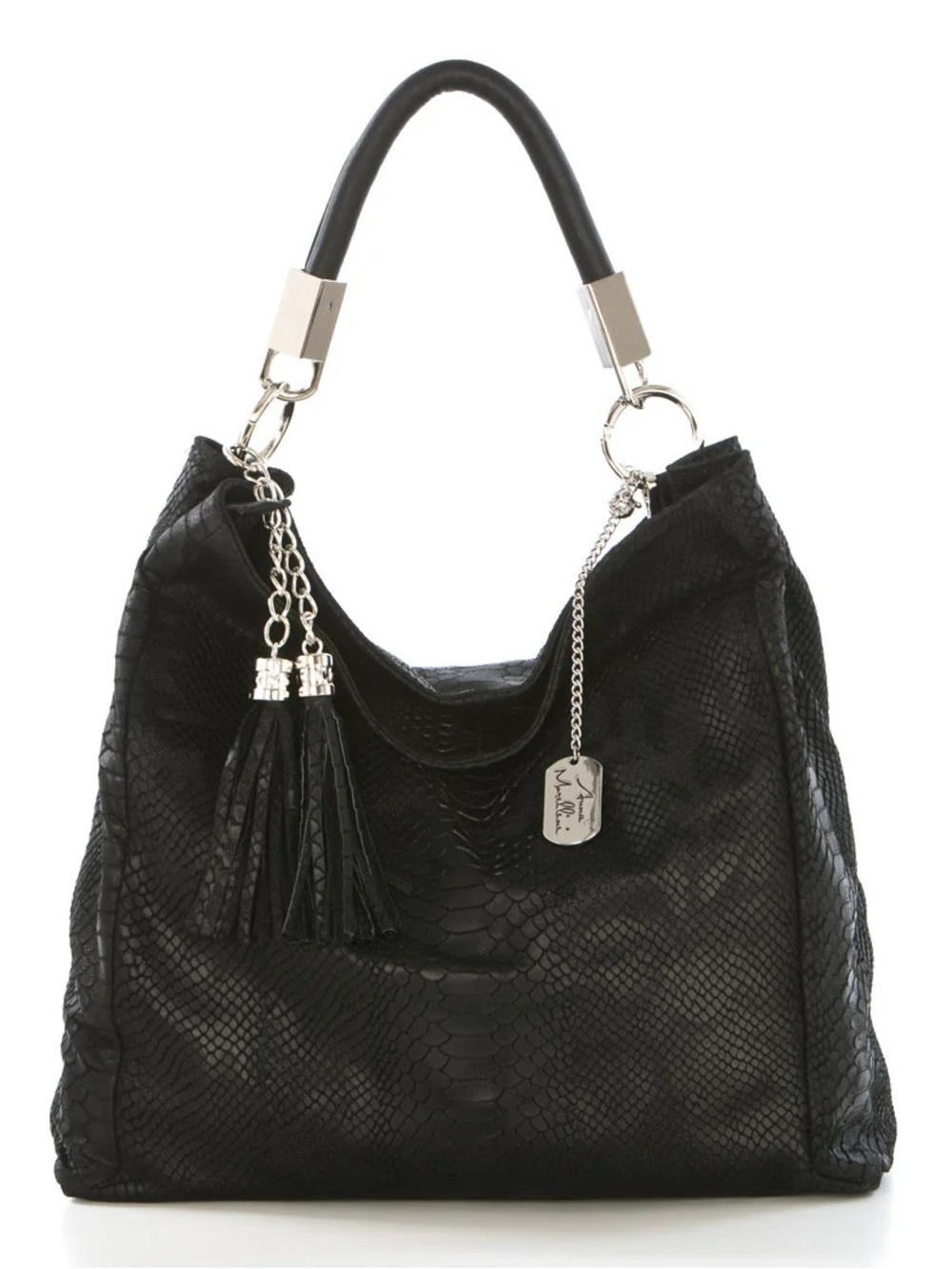 Anna Morellini NWT Embossed Snakeskin Leather Rosallia Hobo Italy Shoulder Bag